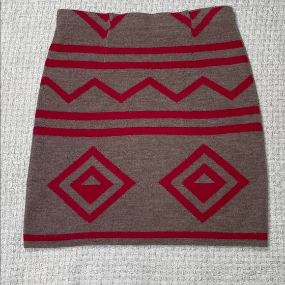 Toad & Co. Heartfelt Sweater Skirt Merino Wool Stripes & Diamonds Size Small - Picture 6 of 15